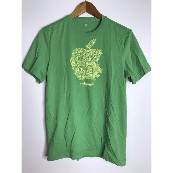 Apple Store Today At Apple Small Green Short Sleeve Graphic T-Shirt - Picture 1 of 6